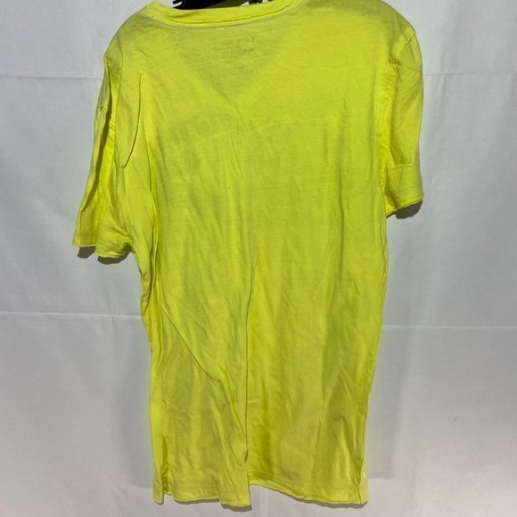 Calvin Klein Wide V Neck T Shirt Yellow - Picture 3 of 5